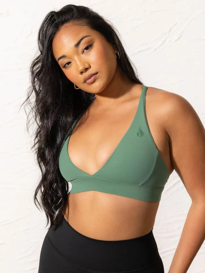 Sports Bras Womens Ryderwear NKD Low Neck Sports Bra Forest Green