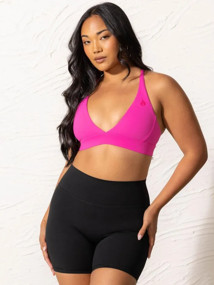 Sports Bras Womens Ryderwear NKD Low Neck Sports Bra Neon Pink