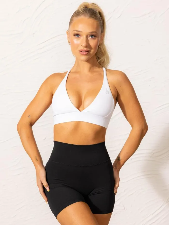 Sports Bras Womens Ryderwear NKD Low Neck Sports Bra White