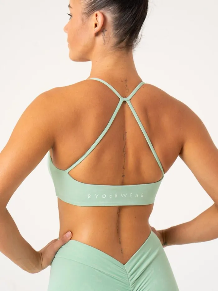 Sports Bras Womens Ryderwear NKD Stonewash Sports Bra Mint Stonewash