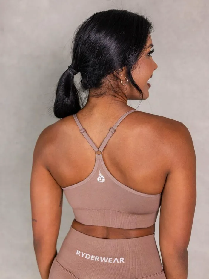 Sports Bras Womens Ryderwear NRG Seamless Sports Bra Almond