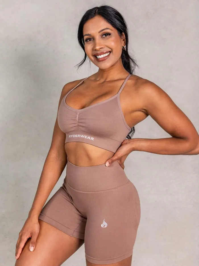Sports Bras Womens Ryderwear NRG Seamless Sports Bra Almond