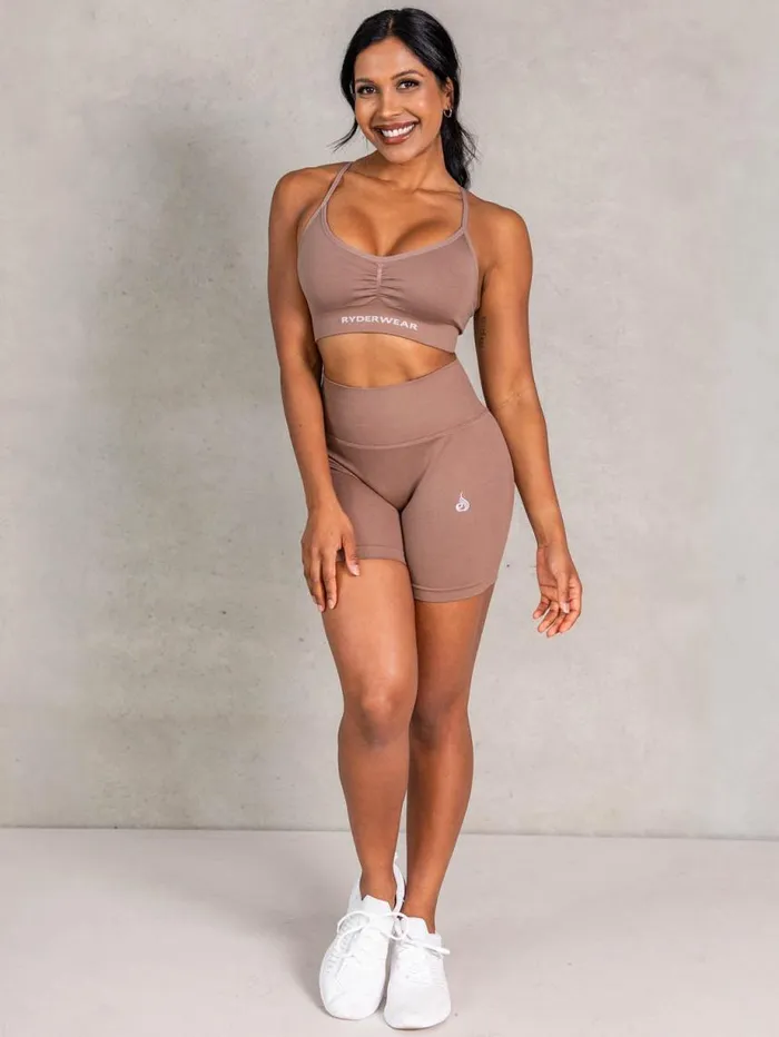Sports Bras Womens Ryderwear NRG Seamless Sports Bra Almond