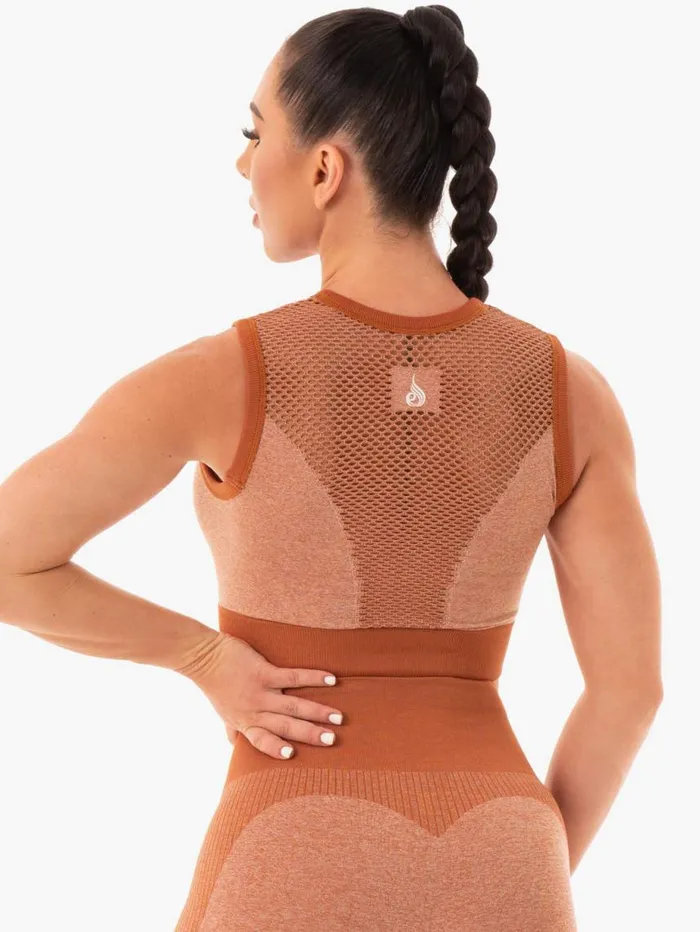 Sports Bras Womens Ryderwear Oasis Seamless Crop Top Desert Rust