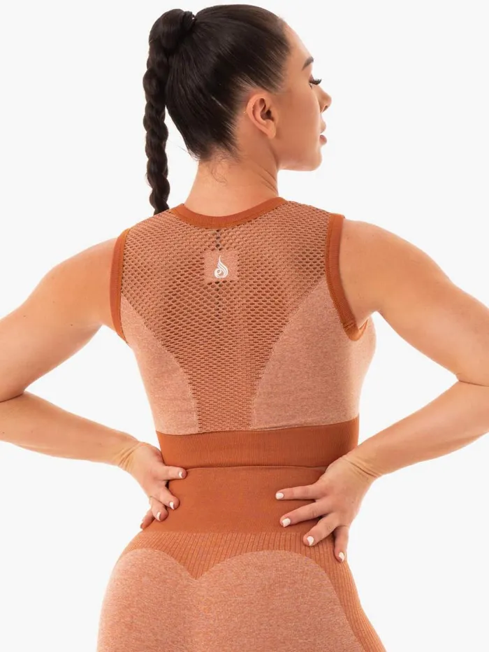 Sports Bras Womens Ryderwear Oasis Seamless Crop Top Desert Rust