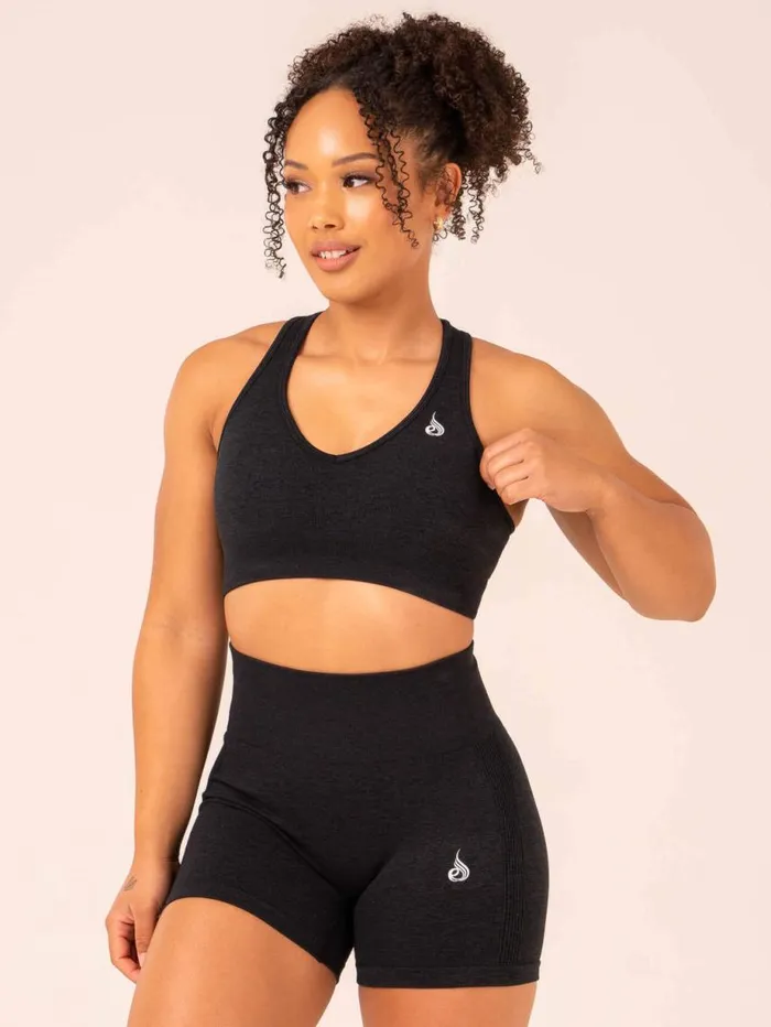 Sports Bras Womens Ryderwear Ombre Seamless Sports Bra Black Marl