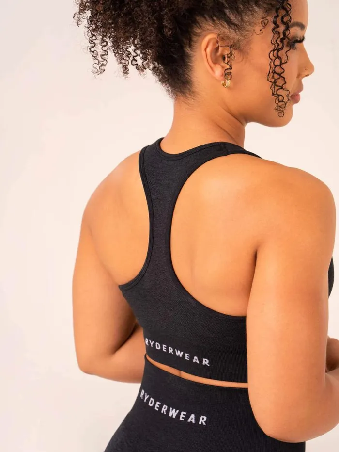 Sports Bras Womens Ryderwear Ombre Seamless Sports Bra Black Marl