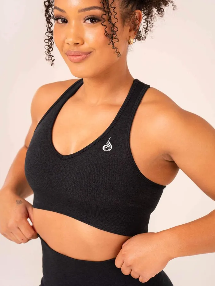 Sports Bras Womens Ryderwear Ombre Seamless Sports Bra Black Marl
