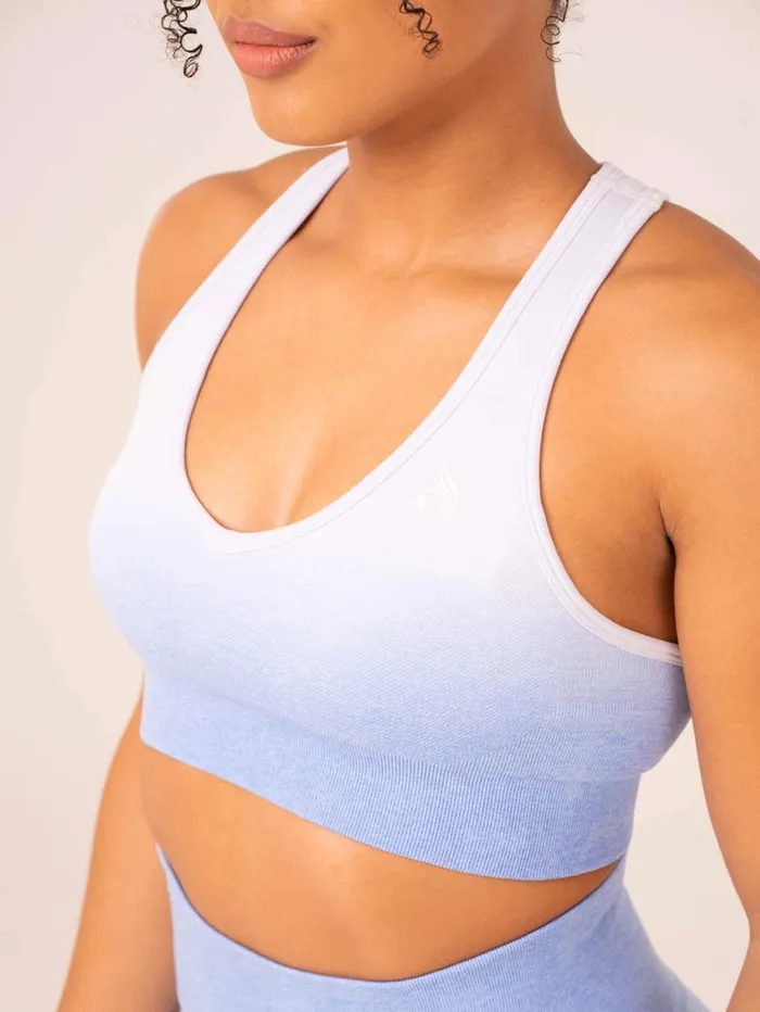 Sports Bras Womens Ryderwear Ombre Seamless Sports Bra Cornflower Blue Ombre