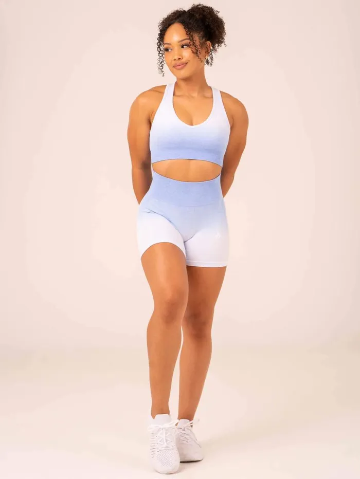 Sports Bras Womens Ryderwear Ombre Seamless Sports Bra Cornflower Blue Ombre