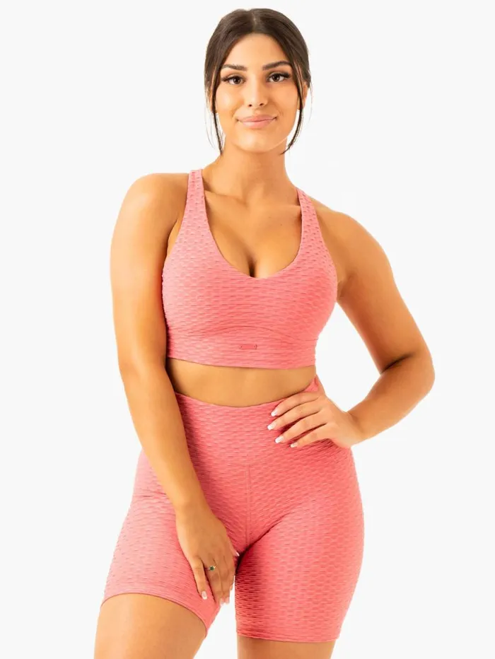 Sports Bras Womens Ryderwear Optic VNeck Sports Bra Lipstick Pink