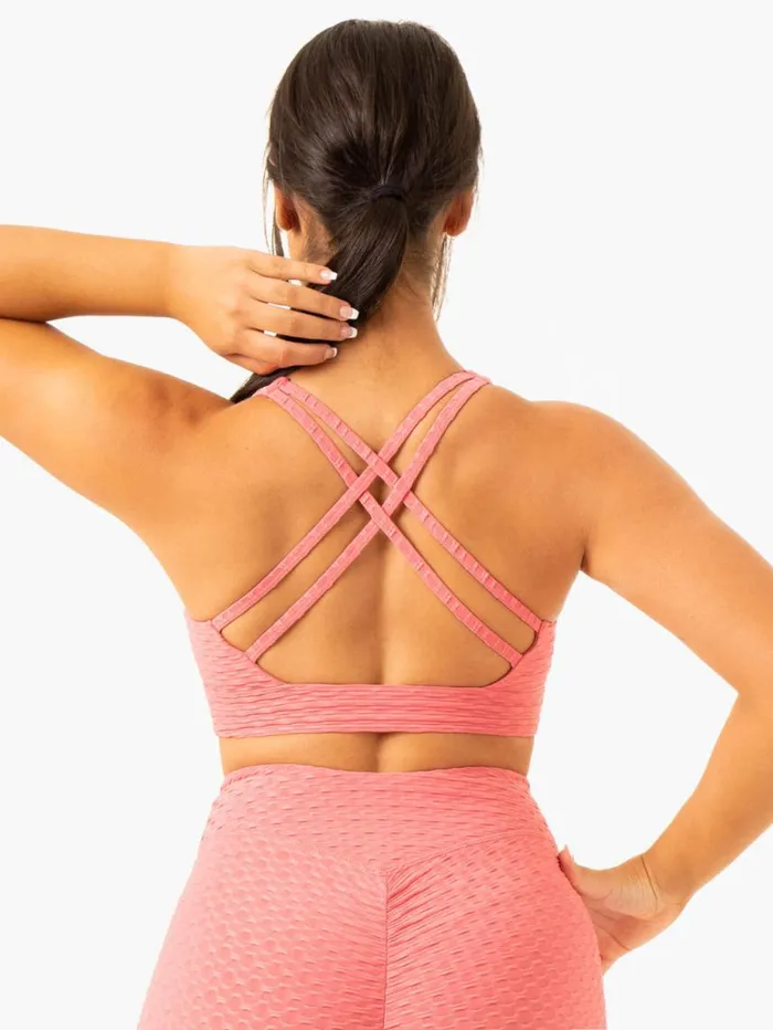 Sports Bras Womens Ryderwear Optic VNeck Sports Bra Lipstick Pink