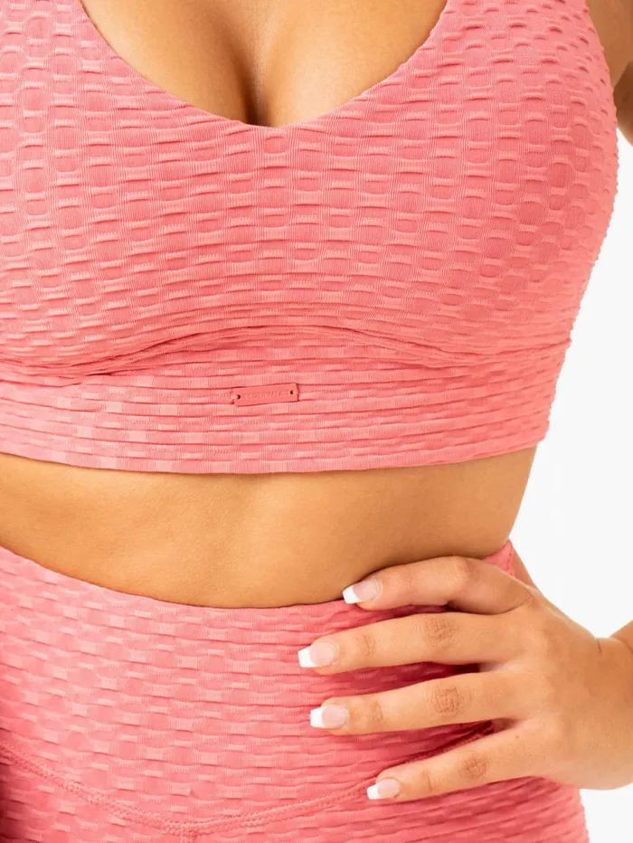Sports Bras Womens Ryderwear Optic VNeck Sports Bra Lipstick Pink