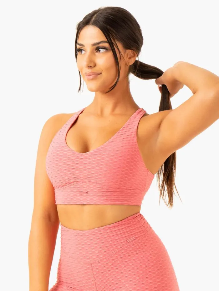 Sports Bras Womens Ryderwear Optic VNeck Sports Bra Lipstick Pink