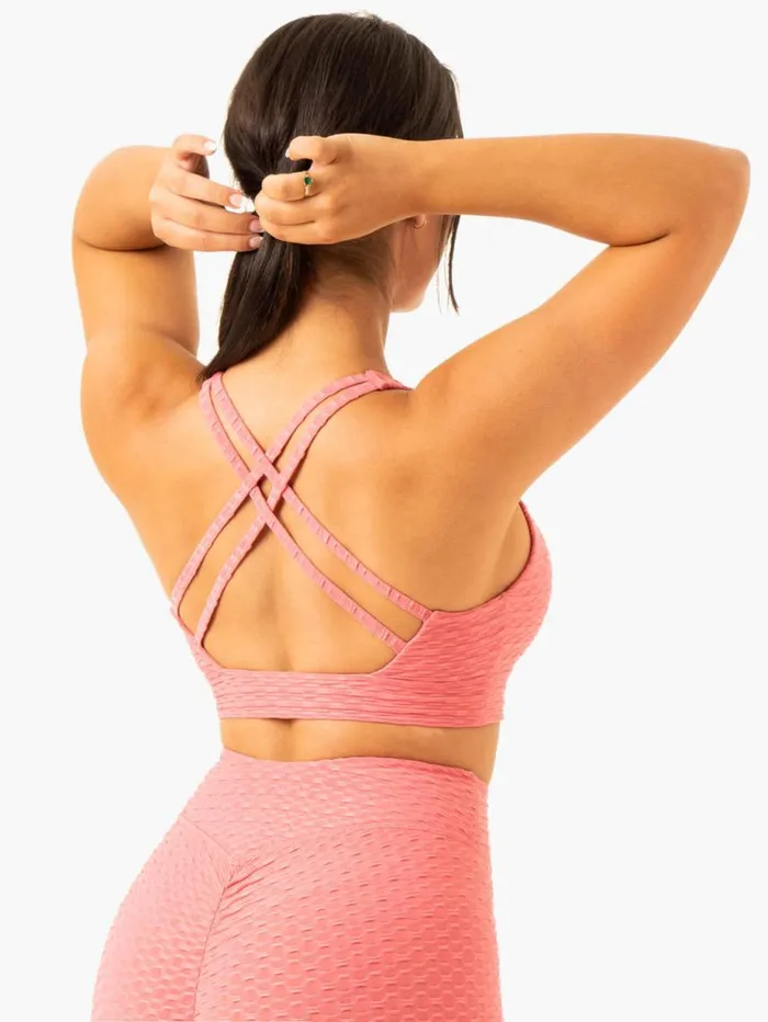 Sports Bras Womens Ryderwear Optic VNeck Sports Bra Lipstick Pink
