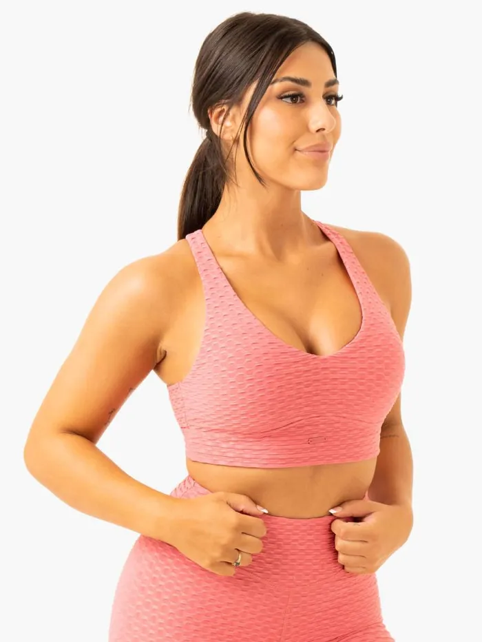 Sports Bras Womens Ryderwear Optic VNeck Sports Bra Lipstick Pink