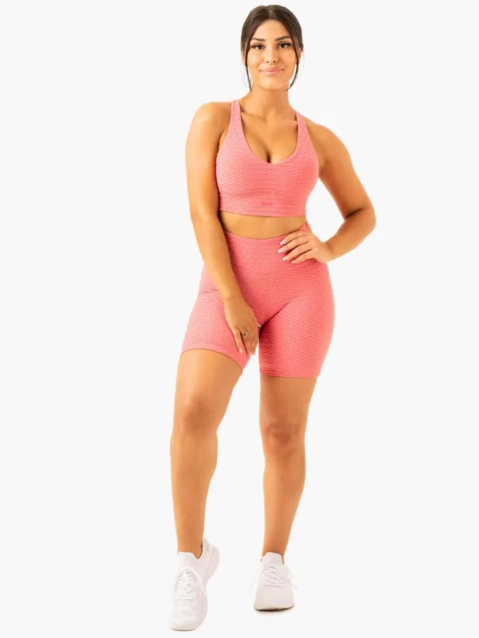 Sports Bras Womens Ryderwear Optic VNeck Sports Bra Lipstick Pink