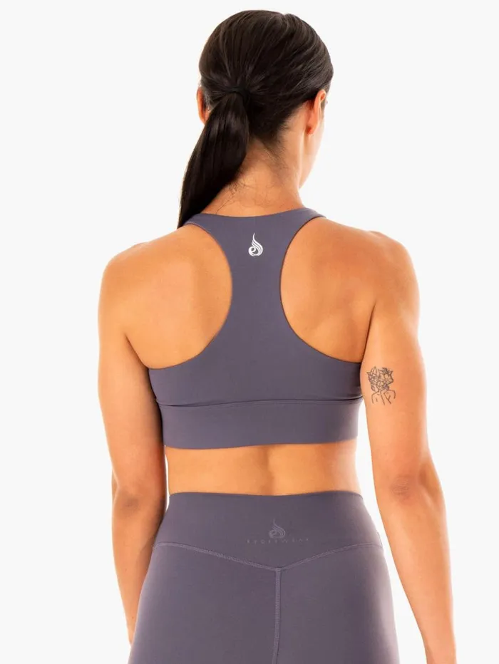 Sports Bras Womens Ryderwear Replay Cut Out Sports Bra Charcoal