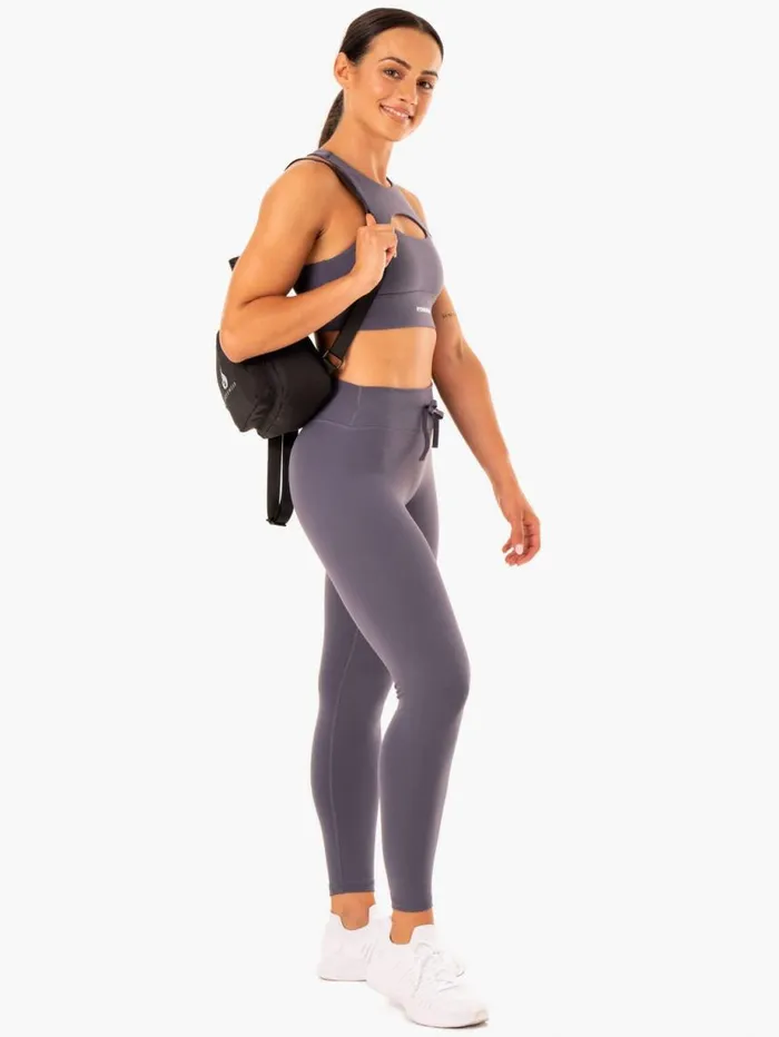 Sports Bras Womens Ryderwear Replay Cut Out Sports Bra Charcoal