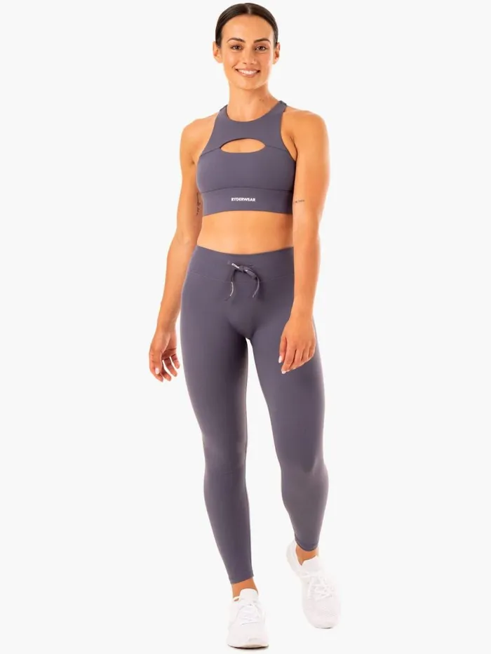 Sports Bras Womens Ryderwear Replay Cut Out Sports Bra Charcoal