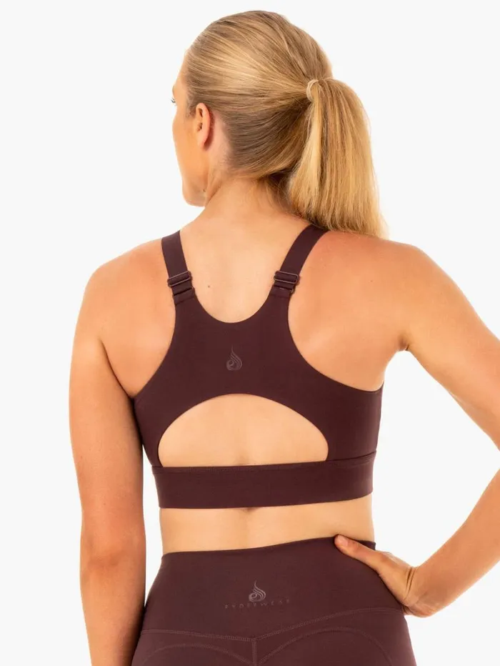 Sports Bras Womens Ryderwear Reset High Impact Sports Bra Chocolate