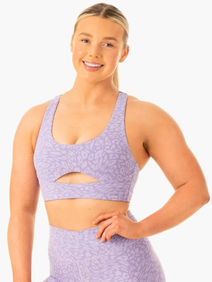 Sports Bras Womens Ryderwear Rotation Sports Bra Iris Leopard