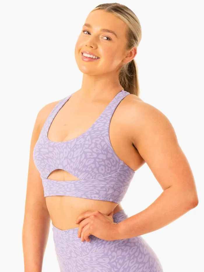 Sports Bras Womens Ryderwear Rotation Sports Bra Iris Leopard