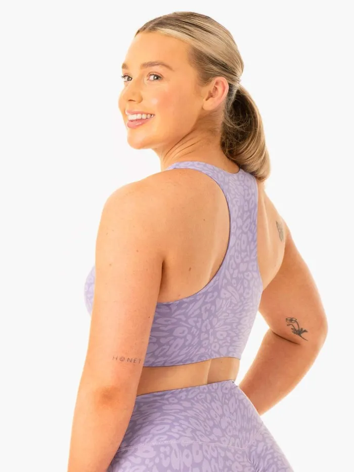 Sports Bras Womens Ryderwear Rotation Sports Bra Iris Leopard