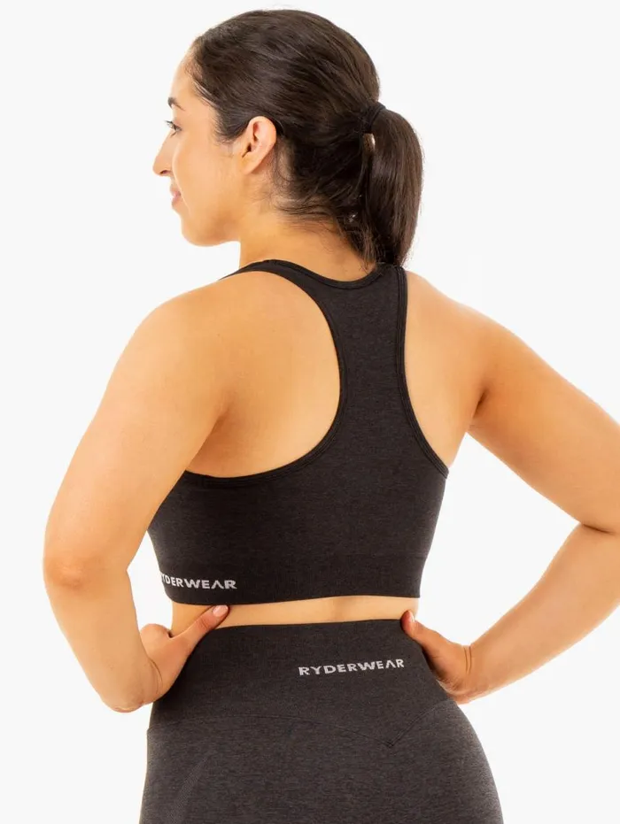 Sports Bras Womens Ryderwear Sculpt Seamless Racer Back Sports Bra Black Marl