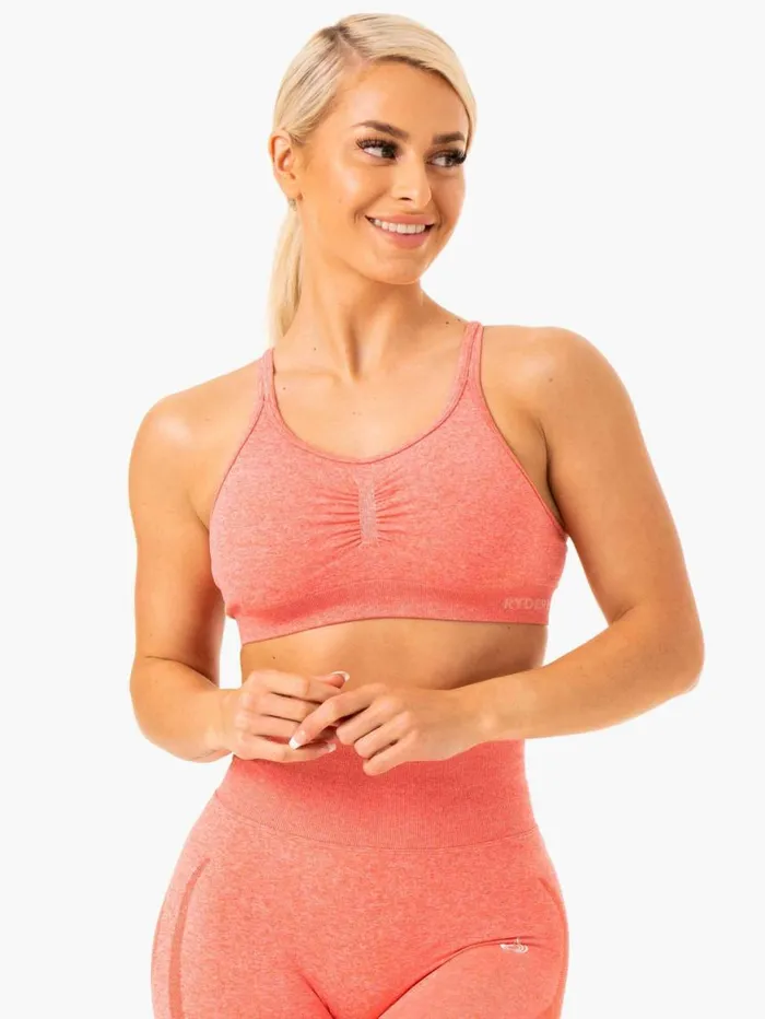 Sports Bras Womens Ryderwear Sculpt Seamless Sports Bra Peach Marl