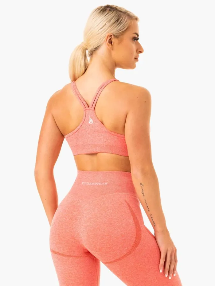 Sports Bras Womens Ryderwear Sculpt Seamless Sports Bra Peach Marl