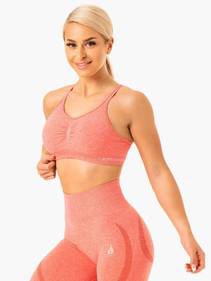 Sports Bras Womens Ryderwear Sculpt Seamless Sports Bra Peach Marl