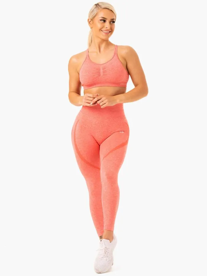 Sports Bras Womens Ryderwear Sculpt Seamless Sports Bra Peach Marl