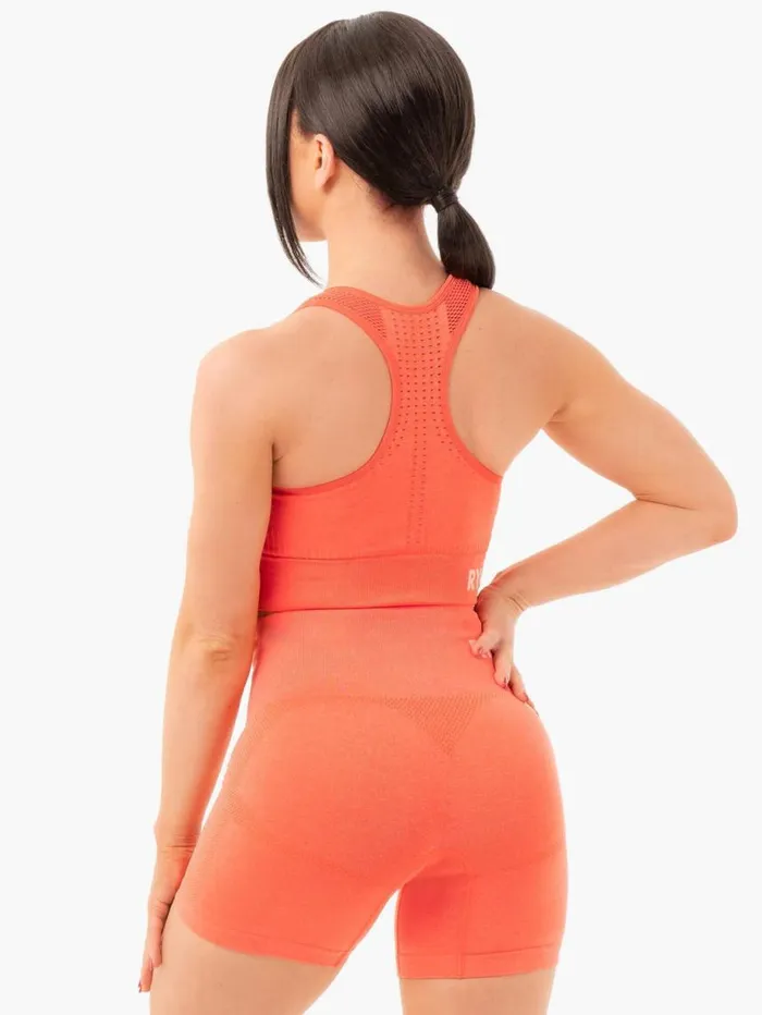 Sports Bras Womens Ryderwear Seamless Staples Sports Bra Orange Marl