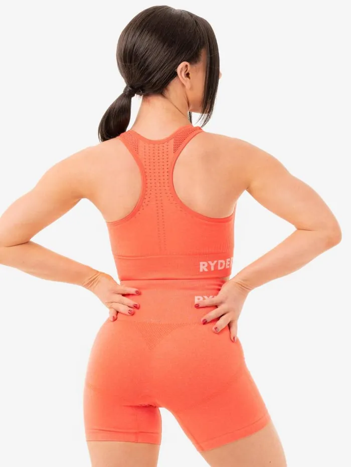 Sports Bras Womens Ryderwear Seamless Staples Sports Bra Orange Marl