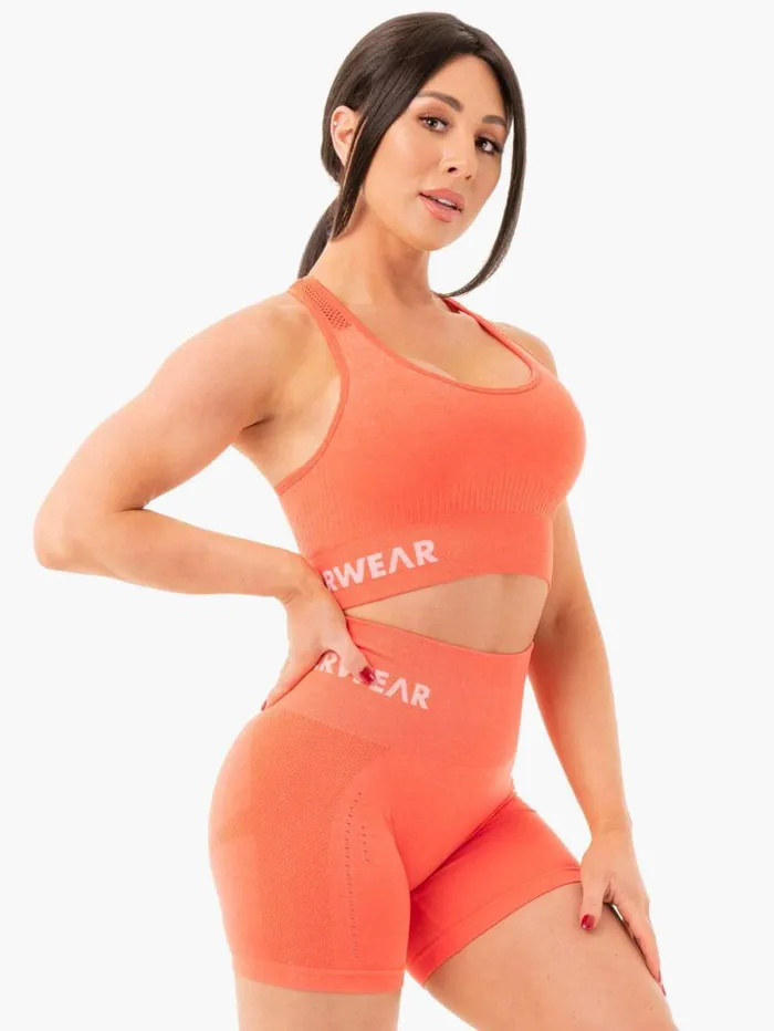 Sports Bras Womens Ryderwear Seamless Staples Sports Bra Orange Marl