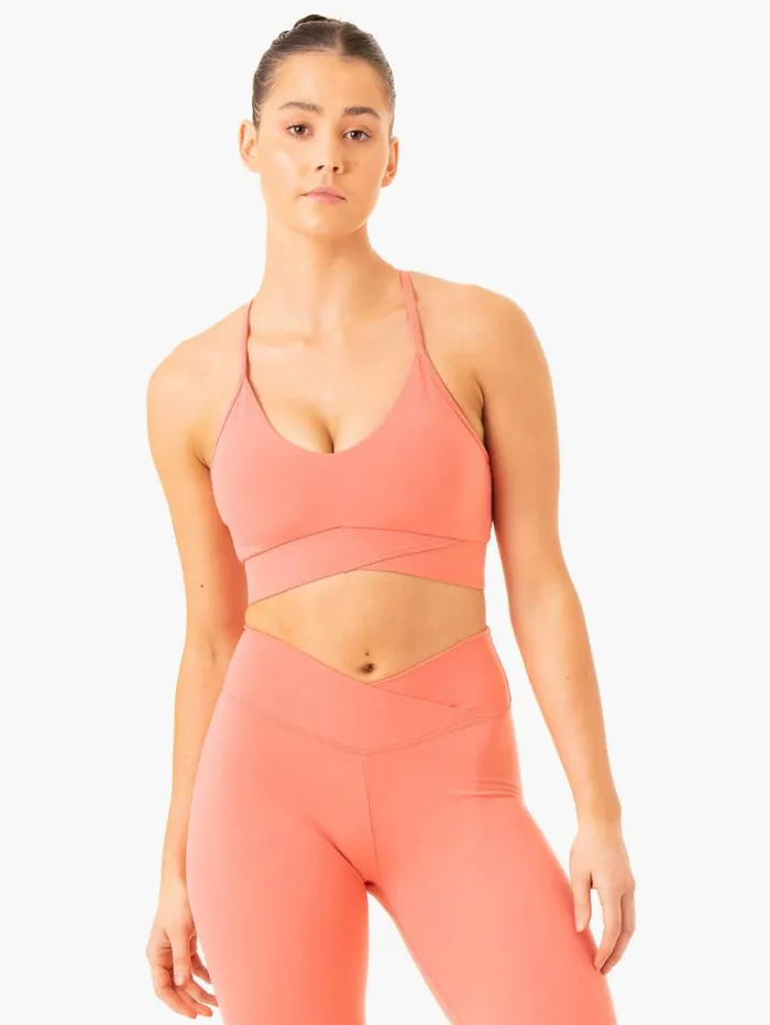 Sports Bras Womens Ryderwear Serene Cross Over Sports Bra Rose Pink