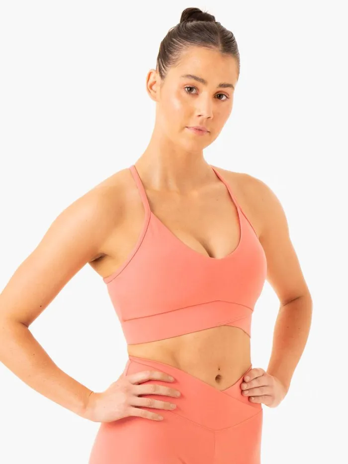 Sports Bras Womens Ryderwear Serene Cross Over Sports Bra Rose Pink