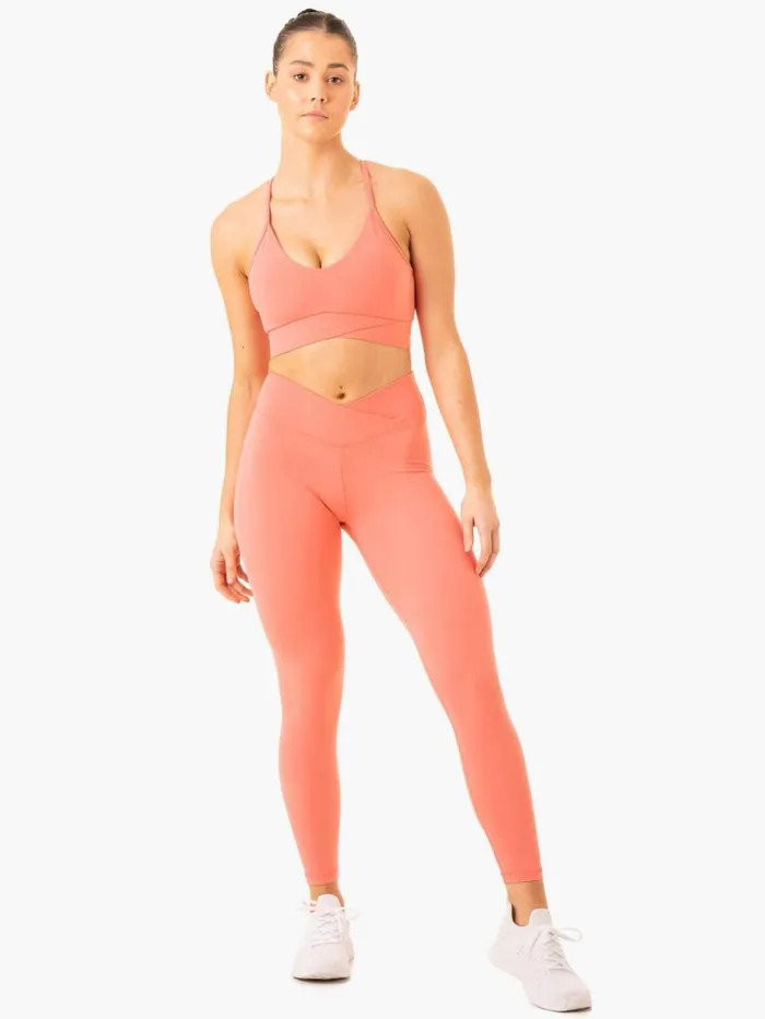 Sports Bras Womens Ryderwear Serene Cross Over Sports Bra Rose Pink