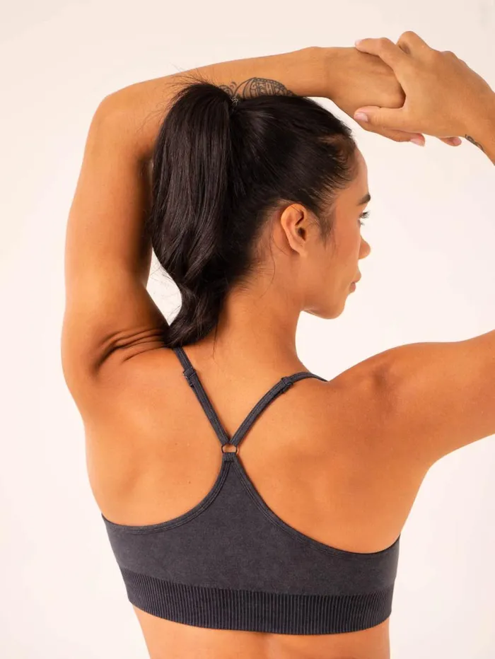 Sports Bras Womens Ryderwear Stonewash Seamless Sports Bra Black Stonewash