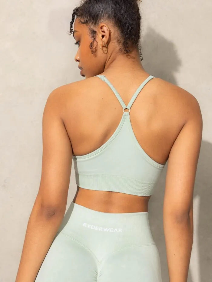 Sports Bras Womens Ryderwear Stonewash Seamless Sports Bra Mint Stonewash