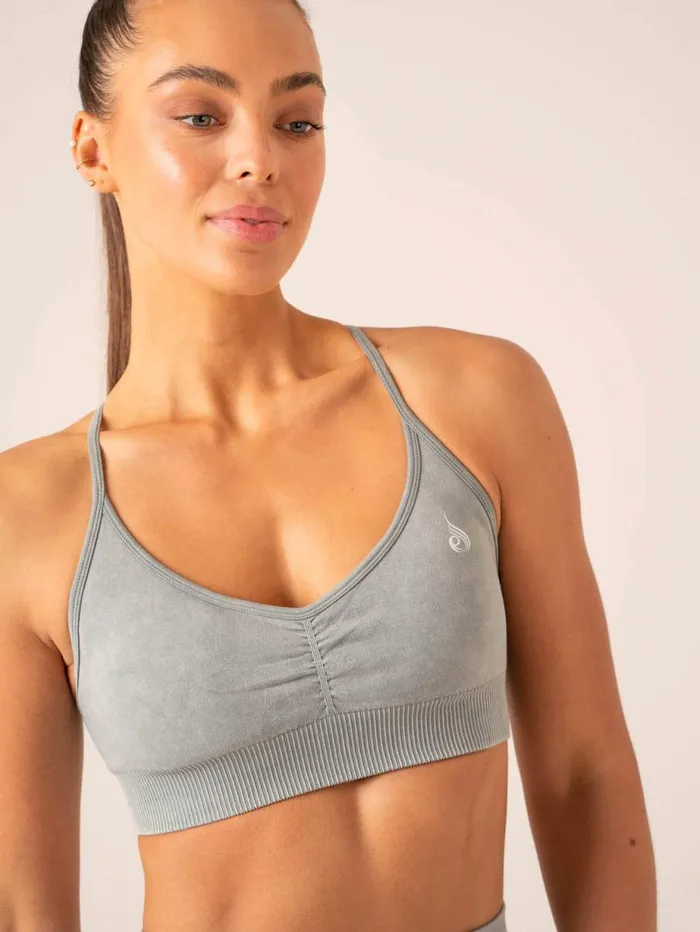 Sports Bras Womens Ryderwear Stonewash Seamless Sports Bra Sage Stonewash