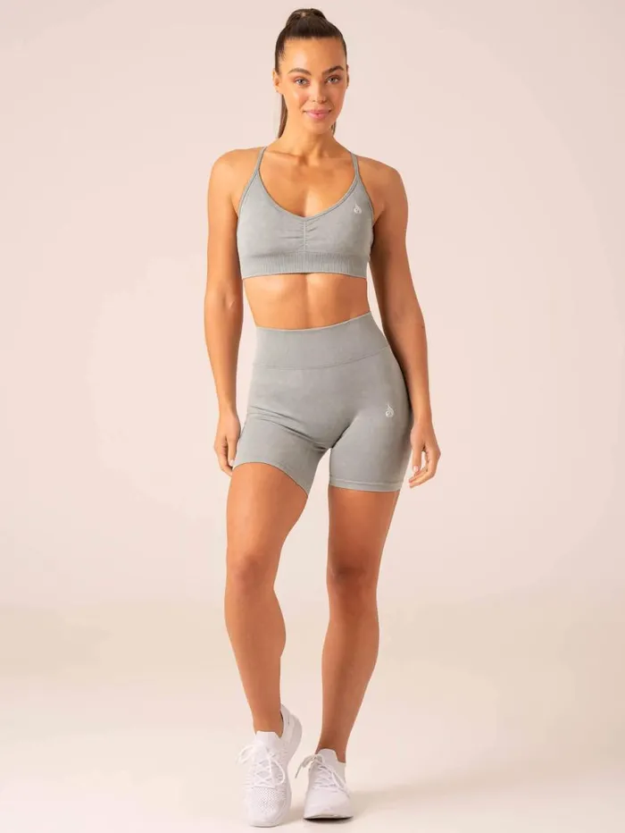 Sports Bras Womens Ryderwear Stonewash Seamless Sports Bra Sage Stonewash