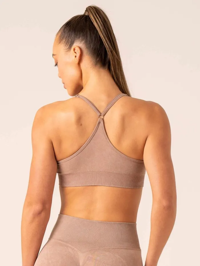 Sports Bras Womens Ryderwear Stonewash Seamless Sports Bra Tan Stonewash