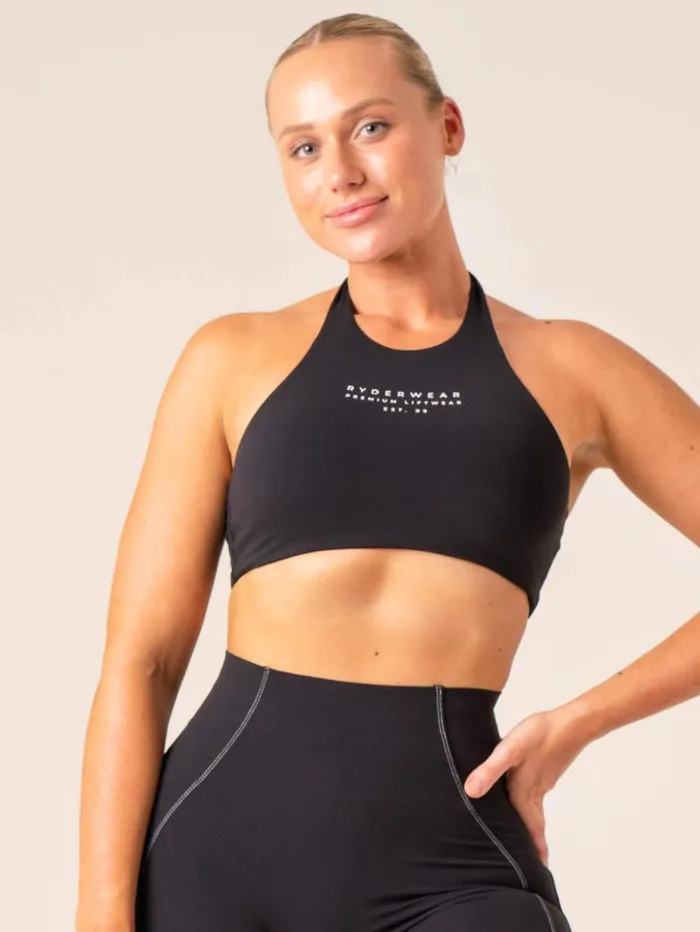 Sports Bras Womens Ryderwear Stride Halter Sports Bra Black