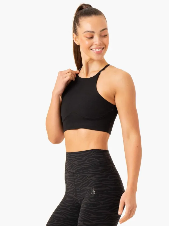 Sports Bras Womens Ryderwear Transform Reversible Sports Crop Black Zebra