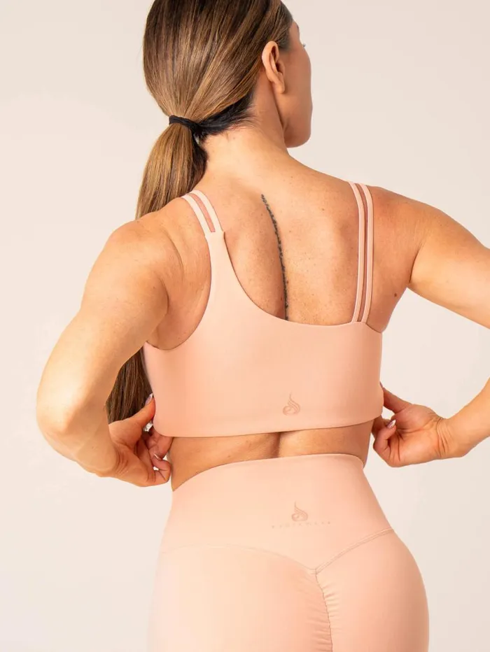 Sports Bras Womens Ryderwear Unstoppable One Shoulder Sports Bra Peach