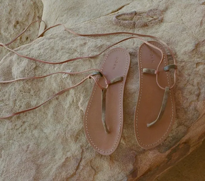 ST MORITZ SANDAL Mixed Brown Leather Shop DEN Footwear
