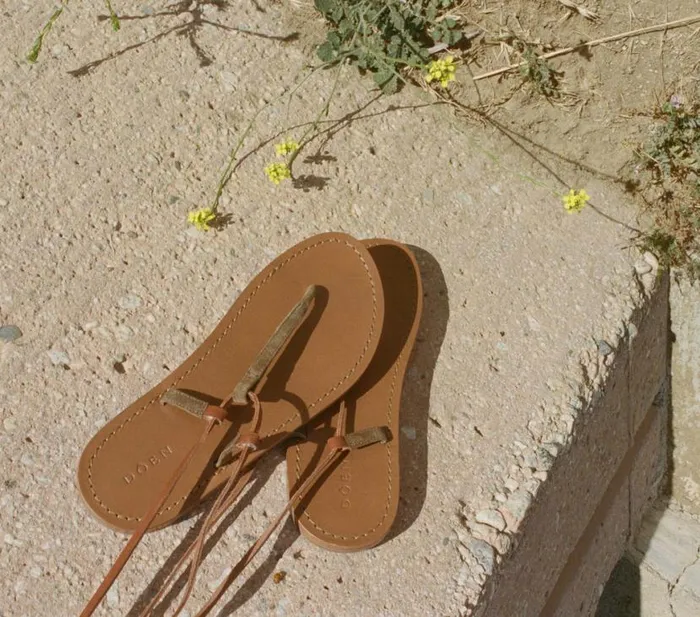 ST MORITZ SANDAL Mixed Brown Leather Shop DEN Footwear