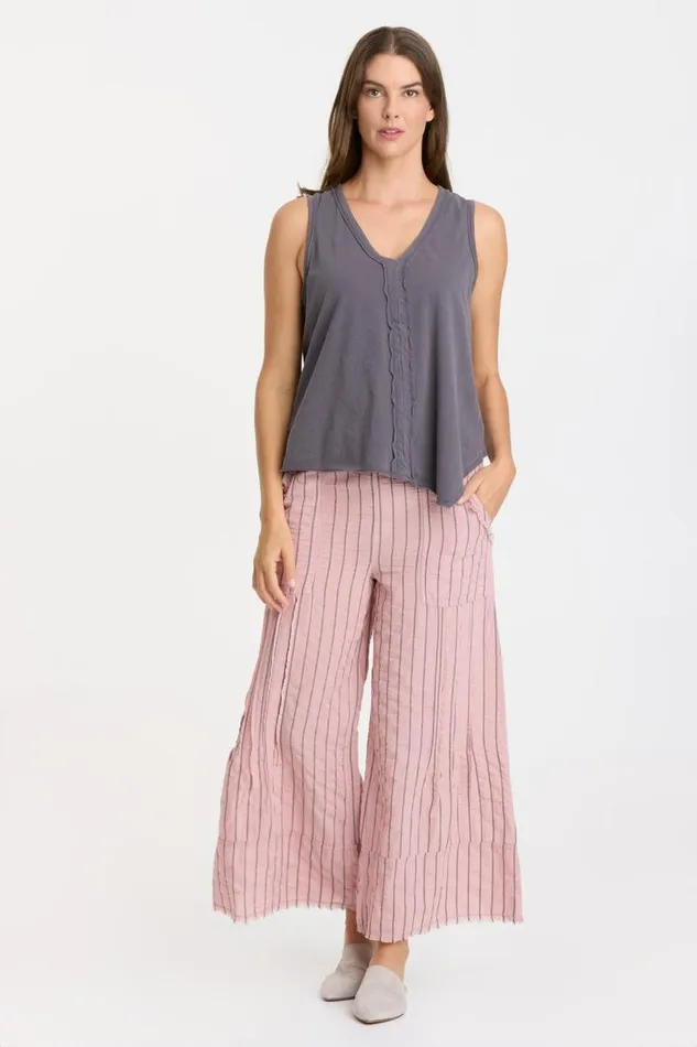 Striped Ace Pant Lavender Suede Clothing XCVI Crops